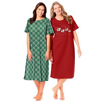 Dreams & Co. Plus Size 2-Pack Long Sleepshirts