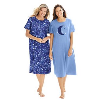 Dreams & Co. Plus Size 2-Pack Long Sleepshirts