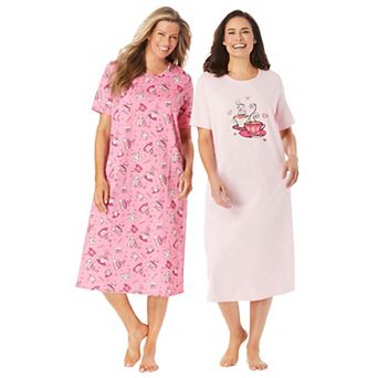 Dreams & Co. Plus Size 2-Pack Long Sleepshirts