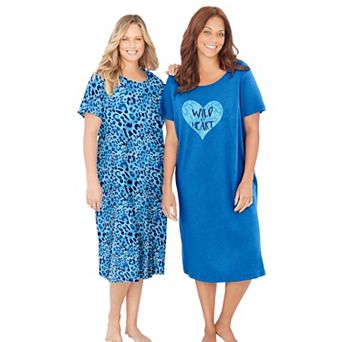 Dreams & Co. Plus Size 2-Pack Long Sleepshirts
