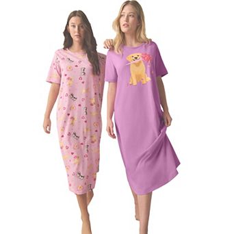 Dreams & Co. Plus Size 2-Pack Long Sleepshirts