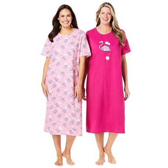 Dreams & Co. Plus Size 2-Pack Long Sleepshirts