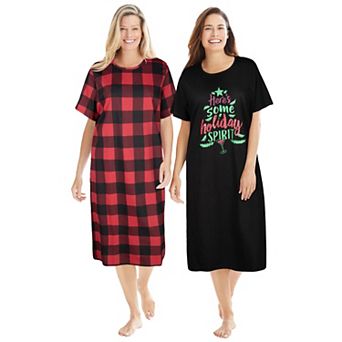 Dreams & Co. Plus Size 2-Pack Long Sleepshirts