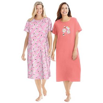 Dreams & Co. Plus Size 2-Pack Long Sleepshirts