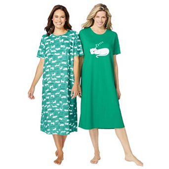 Dreams & Co. Plus Size 2-Pack Long Sleepshirts