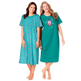 Dreams & Co. Plus Size 2-Pack Long Sleepshirts
