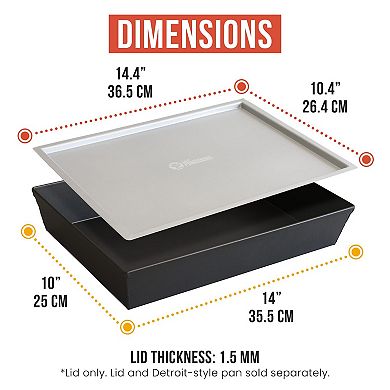 Chef Pomodoro Authentic Detroit-Style Pizza Pan Lid (Lid 14 x 10 inch)