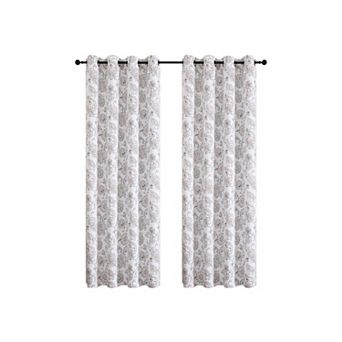 Kate Aurora Bradenton 1 pc Grommet Top Light Filtering Paisley Floral Window Curtain Panel