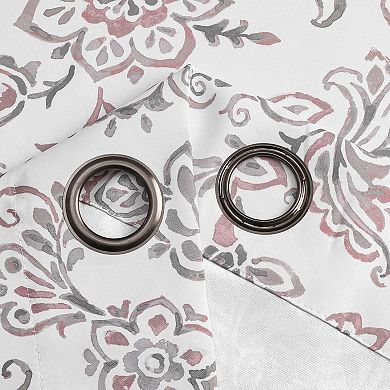 Kate Aurora Bradenton 1 Piece Grommet Top Light Filtering Paisley Floral Window Curtain Panel