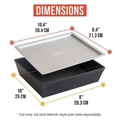 Chef Pomodoro Authentic Detroit-Style Pizza Pan Lid (Lid 10 x 8 inch)