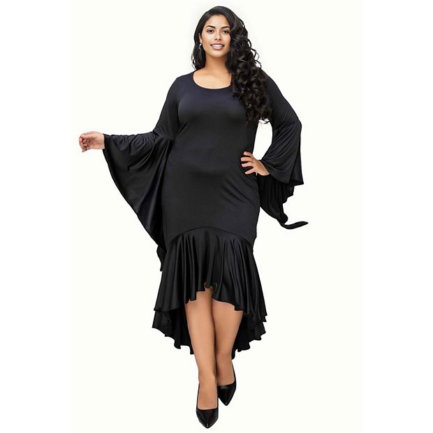 chinese dress ladies Cut Out Satin Mermaid Hem Prom Dress, Black / Xs main image 1