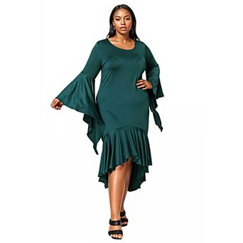 Plus Size Arielle Flowy Mermaid Hem Dress