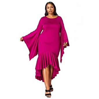 Plus Size Arielle Flowy Mermaid Hem Dress