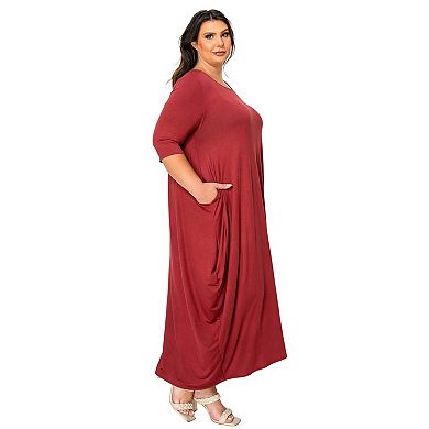 Plus Size Evelyn Bubble Hem Pocket Dress