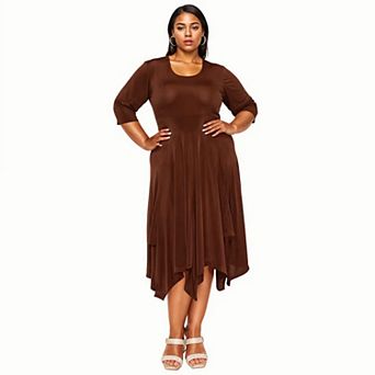 Plus Size Shay Handkerchief Hem Dress