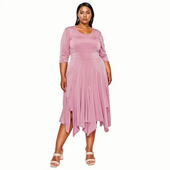 Plus Size Shay Handkerchief Hem Dress