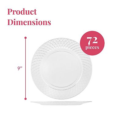 Prestee Plastic Plates, Disposable Heavy Duty Hard Plates For Party