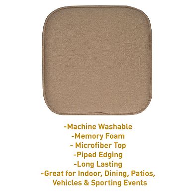 Sweet Home Charlotte Jacquard Cover Memory Foam Chair Cushion 2-Pack