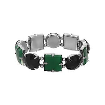 1928 Black Tone Colorblock Stretch Bracelet