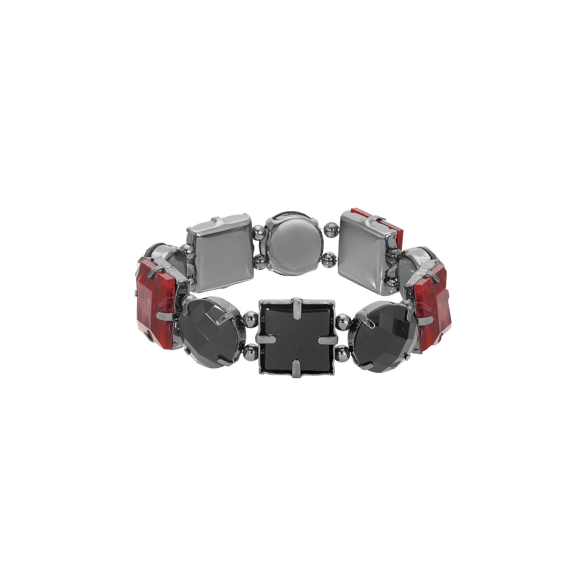 1928 Black Tone Colorblock Stretch Bracelet, Womens, Multi