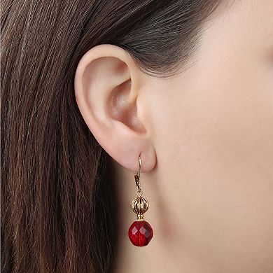 1928 Crystal Faceted Color Bead Drop Earrings