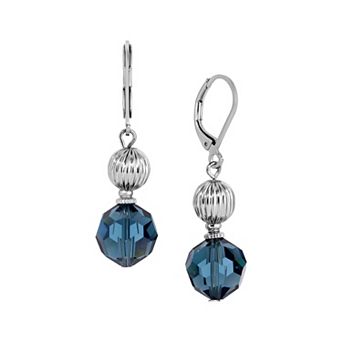 1928 Crystal Faceted Color Bead Drop Earrings