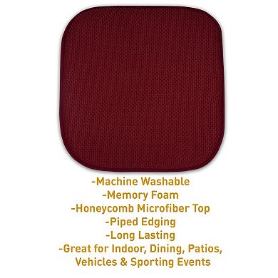 Sweet Home Memory Foam Honeycomb Non-Slip Chair Cushion 2-Pack