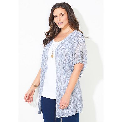 Catherines Women's Plus Size Crochet Cardigan
