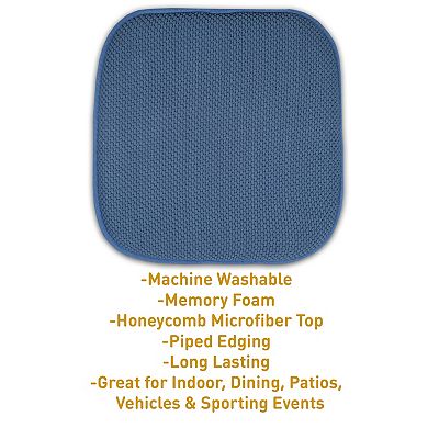 Sweet Home Memory Foam Honeycomb Non-Slip Chair Cushion 6-Pack
