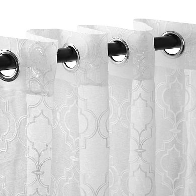 SUPERIOR Imperial Trellis Sheer 2-Pack Window Curtain Set