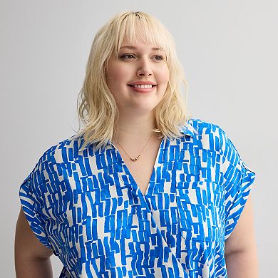 Plus Size Nine West Dolman Surplice Shirt