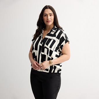 Plus Size Nine West Dolman Surplice Shirt
