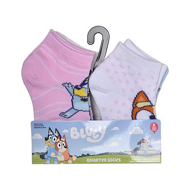 Toddler Girl Bluey 6-Pack Quarter Socks