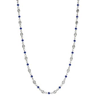 Kristen Kesho Sterling Silver & Stainless Steel Cubic Zirconia 16 in Chain Necklace
