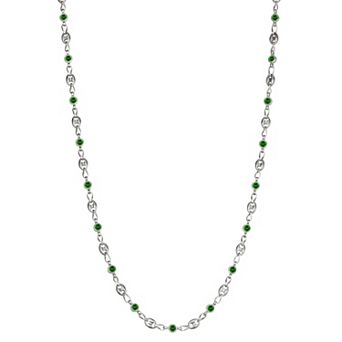 Kristen Kesho Sterling Silver & Stainless Steel Cubic Zirconia 16 in Chain Necklace