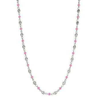 Kristen Kesho Sterling Silver & Stainless Steel Cubic Zirconia 16 in Chain Necklace
