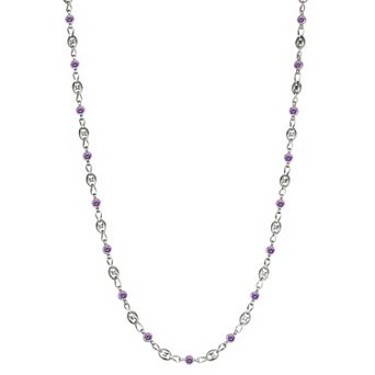Kristen Kesho Sterling Silver & Stainless Steel Cubic Zirconia 16 in Chain Necklace