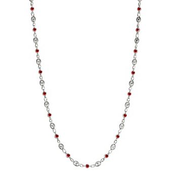 Kristen Kesho Sterling Silver & Stainless Steel Cubic Zirconia 16 in Chain Necklace