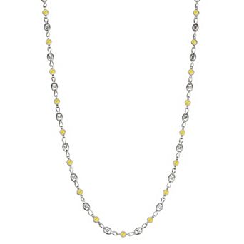 Kristen Kesho Sterling Silver & Stainless Steel Cubic Zirconia 18 in Chain Necklace