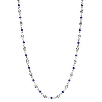 Kristen Kesho Sterling Silver & Stainless Steel Cubic Zirconia 20 in Chain Necklace