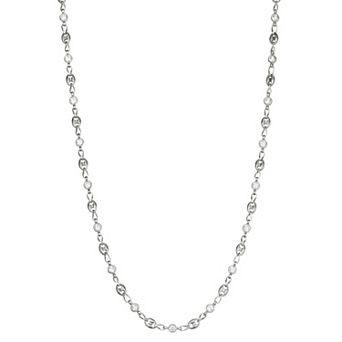 Kristen Kesho Sterling Silver & Stainless Steel Cubic Zirconia 20 in Chain Necklace