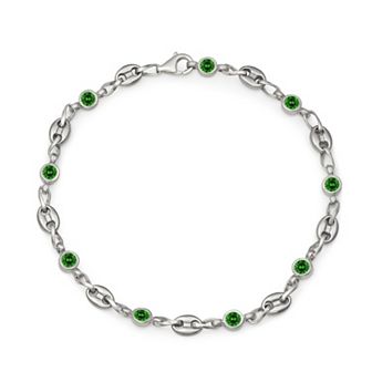 Kristen Kesho Sterling Silver & Stainless Steel Cubic Zirconia Infinity Bracelet