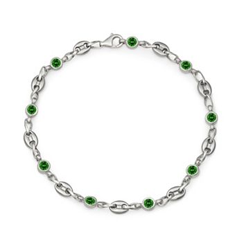 Kristen Kesho Sterling Silver & Stainless Steel Cubic Zirconia Infinity Bracelet