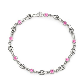 Kristen Kesho Sterling Silver & Stainless Steel Cubic Zirconia Infinity Bracelet