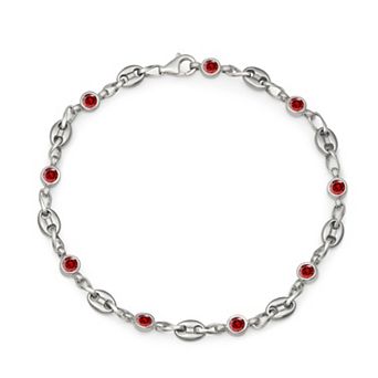 Kristen Kesho Sterling Silver & Stainless Steel Cubic Zirconia Infinity Bracelet