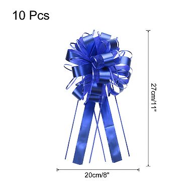 10 Pcs 11 Inch Extra Large Pull Bow Metallic Gift Wrapping Bows Ribbon for Wedding Baskets
