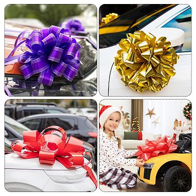1 Pc 12 Inch Giant Large Pull Bow Big Glitter Metallic Car Bows Ribbon for Wedding