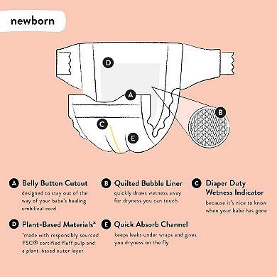 The Honest Company Newborn Size Giraffe Diapers 32 Count