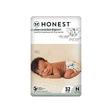 The Honest Company Newborn Size Giraffe Diapers 32 Count