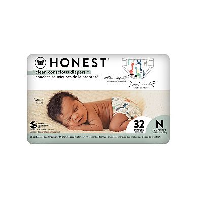 The Honest Company Newborn Size Giraffe Diapers 32 Count
